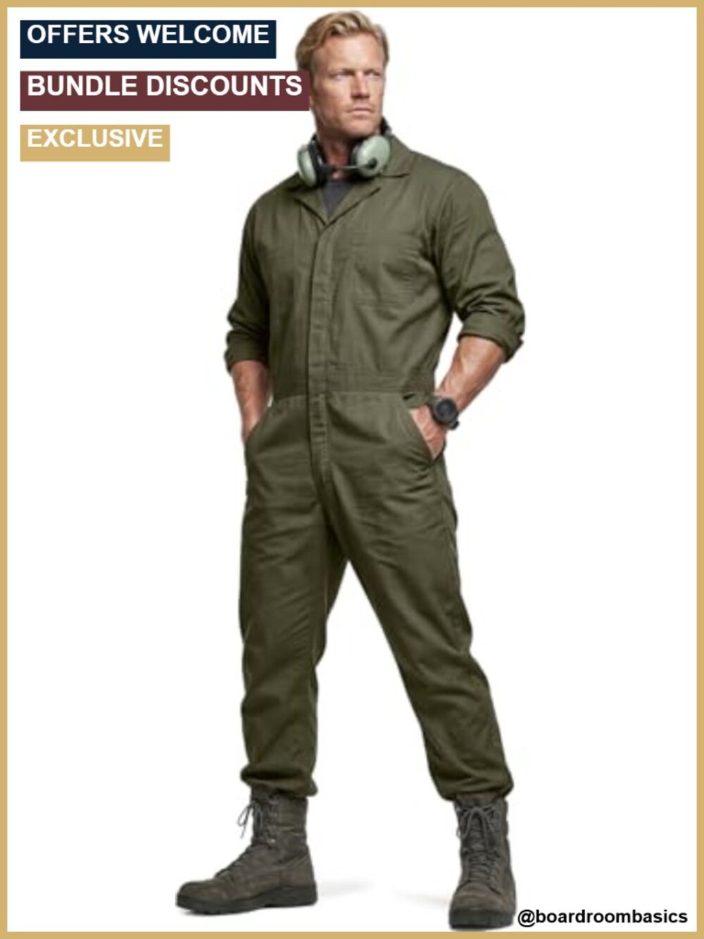Men's Tactical Ripstop Zip-Front Coverall Lightweight Durable Utility Work